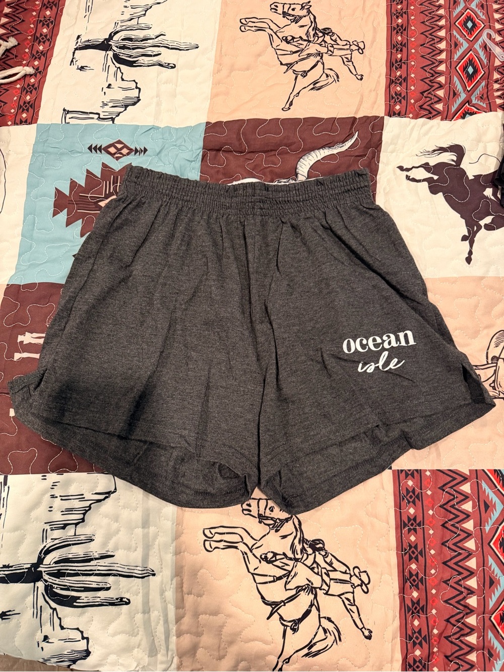 Ocean Isle Women's Charcoal Elastic Waist Shorts